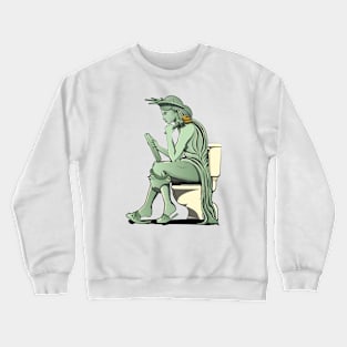 Statue of Liberty on the Toilet Crewneck Sweatshirt